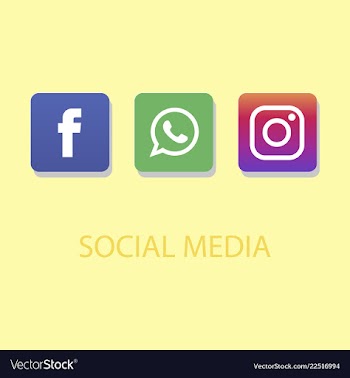Social media icons facebook icon whatsapp icon vector image