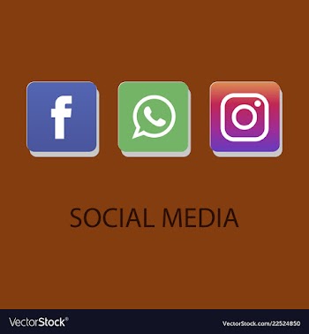 Social media icons facebook icon whatsapp icon vector image
