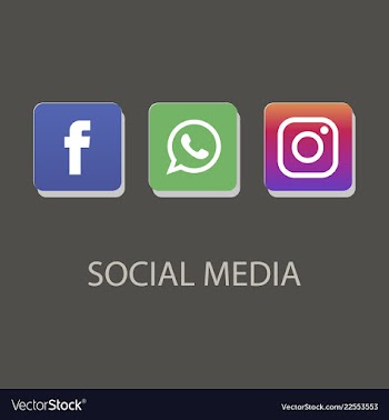 Social media icons facebook icon whatsapp icon vector image