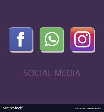 Social media icons facebook icon whatsapp icon vector image