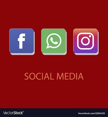 Social media icons facebook icon whatsapp icon vector image