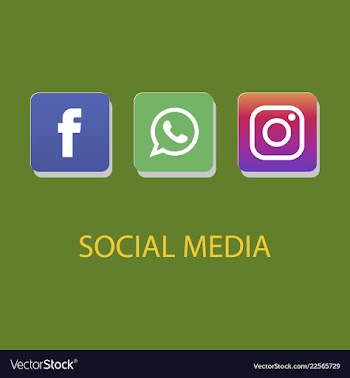 Social media icons facebook icon whatsapp icon vector image