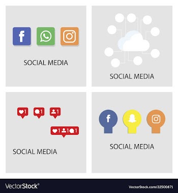 Social media icons facebook instagram icon vector image