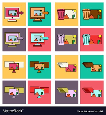 Social media icons in speech bubbles with group vector image