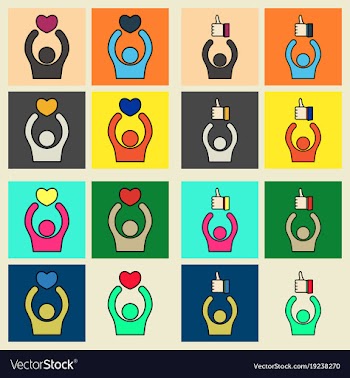 Social media icons in speech bubbles with group vector image