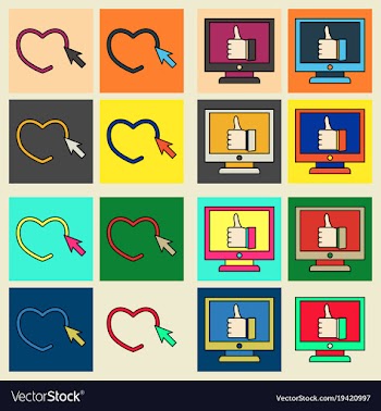 Social media icons in speech bubbles with group vector image