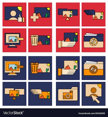 Social media icons in speech bubbles with group vector image