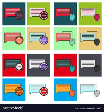 Social media icons in speech bubbles with group vector image