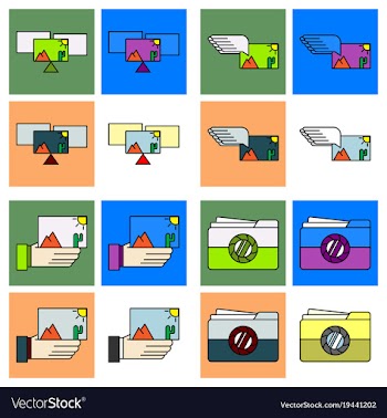Social media icons in speech bubbles with group vector image