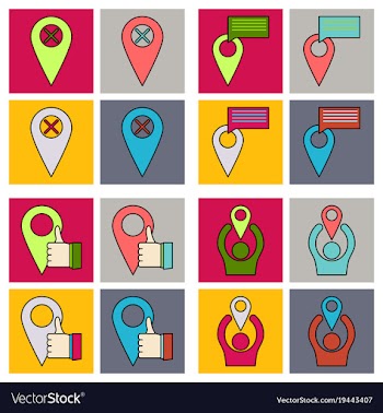 Social media icons in speech bubbles with group vector image