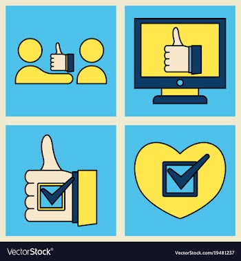 Social media icons in speech bubbles with group vector image