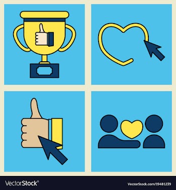 Social media icons in speech bubbles with group vector image