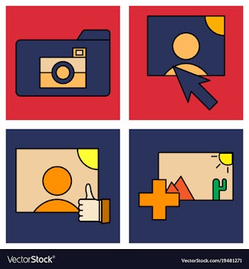 Social media icons in speech bubbles with group vector image