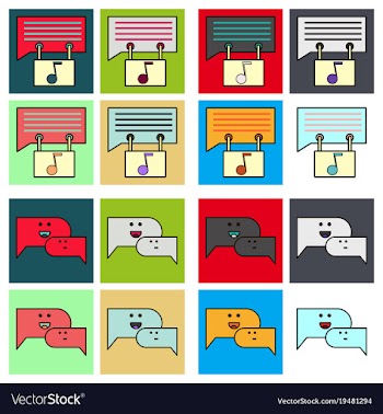 Social media icons in speech bubbles with group vector image