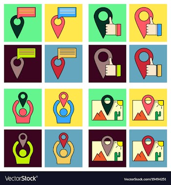 Social media icons in speech bubbles with group vector image