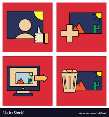Social media icons in speech bubbles with group vector image