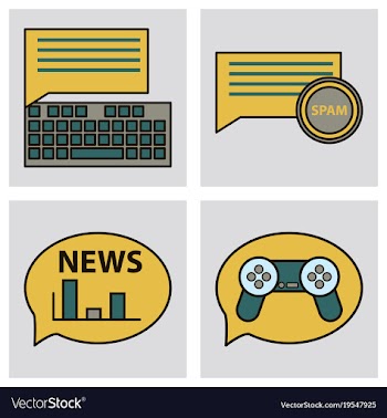 Social media icons in speech bubbles with group vector image