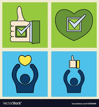 Social media icons in speech bubbles with group vector image