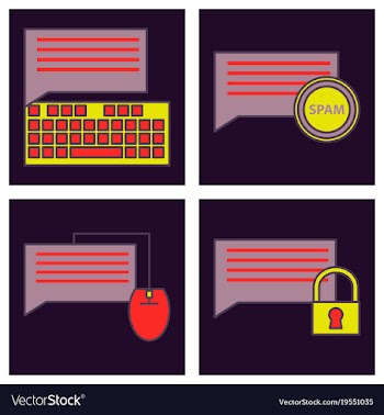 Social media icons in speech bubbles with group vector image