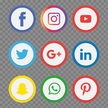 Social Media Icons Set Logo Vector Illustrator, Social Media Icons ...