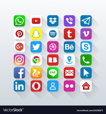 Social media icons vector image