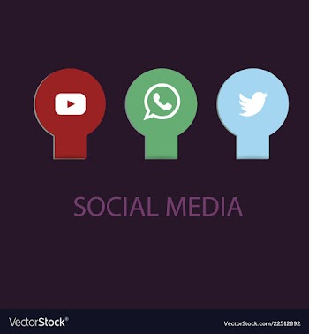 Social media icons youtube icon and twitter icon vector image