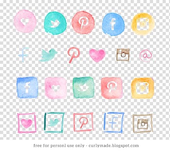 Social media logo illustration, Social media Watercolor painting Computer Icons Blog, media transparent background PNG clipart