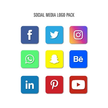 Social media logo pack Free Vector