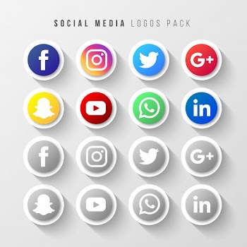 Social media logos pack Free Vector