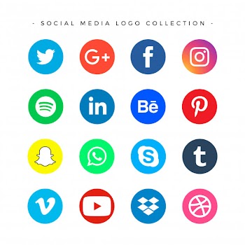 Social media logotype set Free Vector