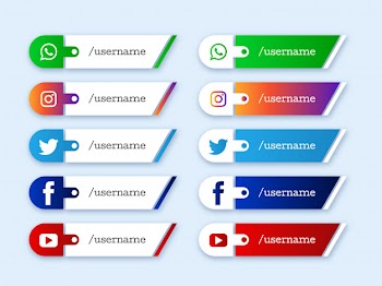 Social media lower third icons design Free Vector