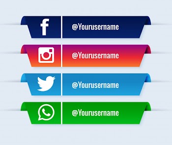 Social media lower thirds popular collection set Free Vector
