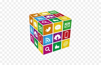 Social media marketing Business - Social media cube background vector material 