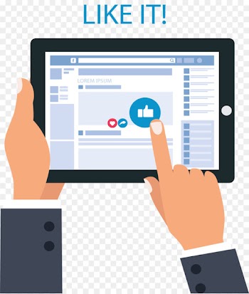 Social media marketing Facebook Blog Like button - Circle content points 