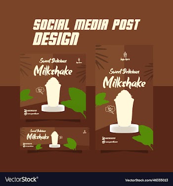social media milkshake flyer template design