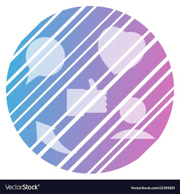 Social media network background with circles and vector image