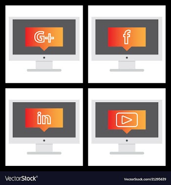 Social media network background with circles and vector image