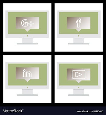 Social media network background with circles and vector image