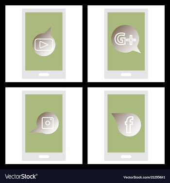 Social media network background with circles and vector image