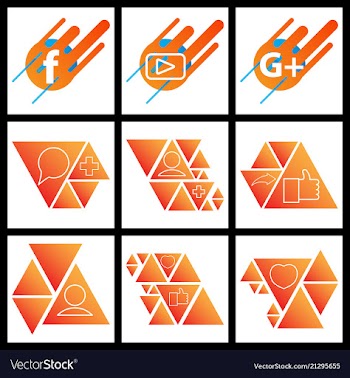 Social media network background with circles and vector image