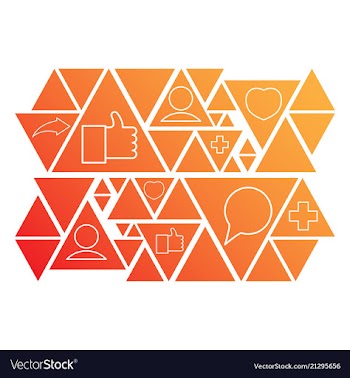 Social media network background with circles and vector image