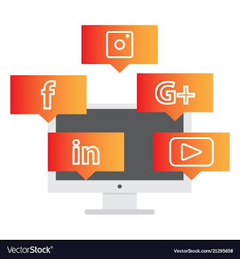 Social media network background with circles and vector image