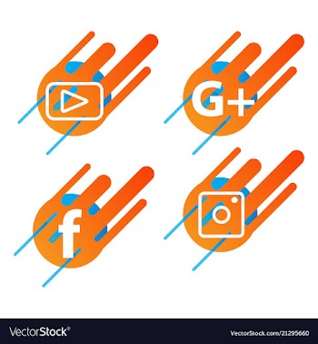 Social media network background with circles and vector image