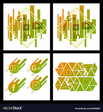 Social media network background with circles and vector image