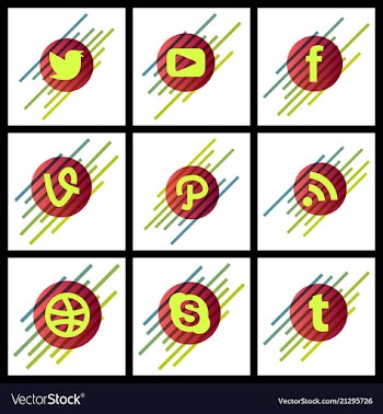 Social media network background with circles and vector image