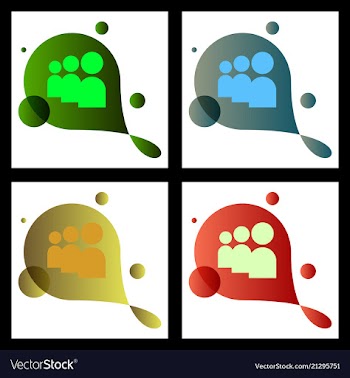 Social media network background with circles and vector image