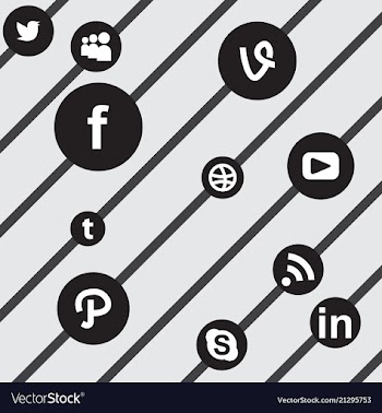 Social media network background with circles and vector image