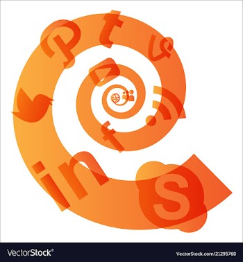 Social media network background with circles and vector image