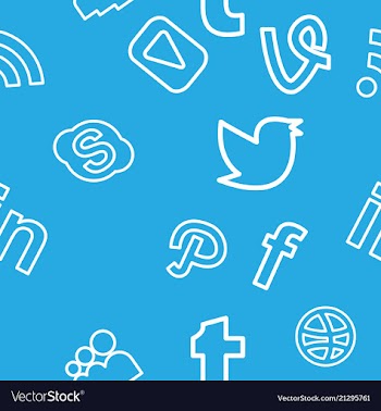 Social media network background with circles and vector image