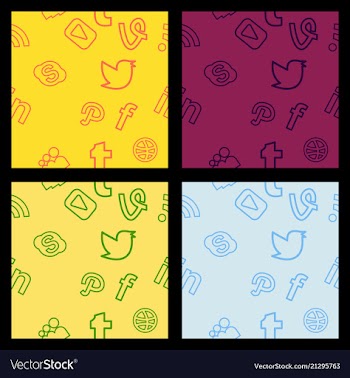 Social media network background with circles and vector image